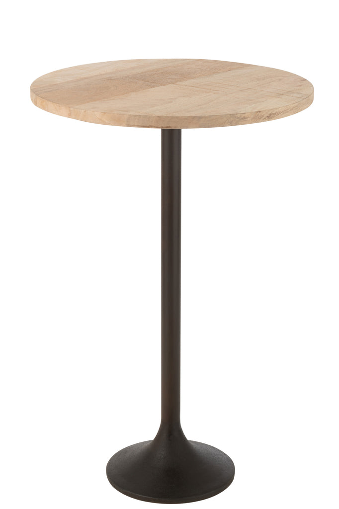 Tafel Bar Metaal/Mangohout Natuur/Zwart