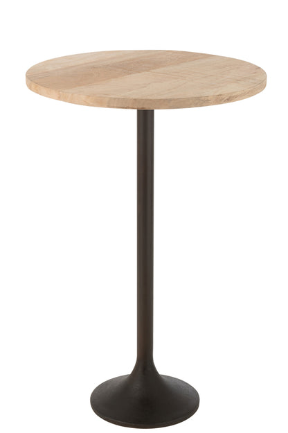 Tafel Bar Metaal/Mangohout Natuur/Zwart
