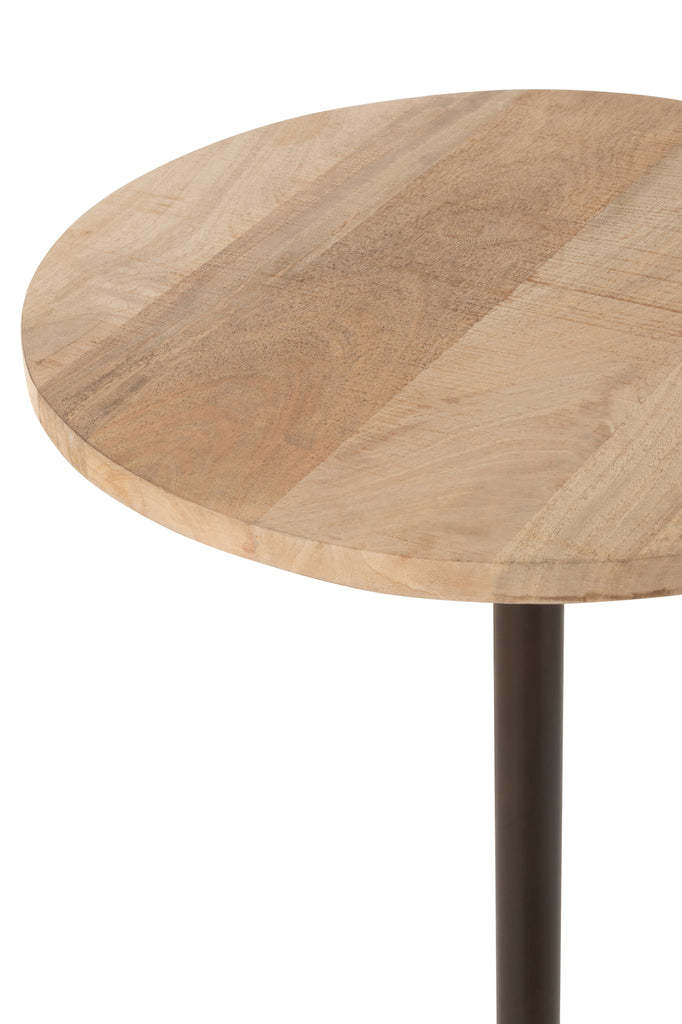 Tafel Bar Metaal/Mangohout Natuur/Zwart
