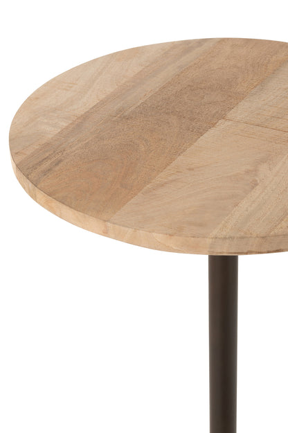 Tafel Bar Metaal/Mangohout Natuur/Zwart
