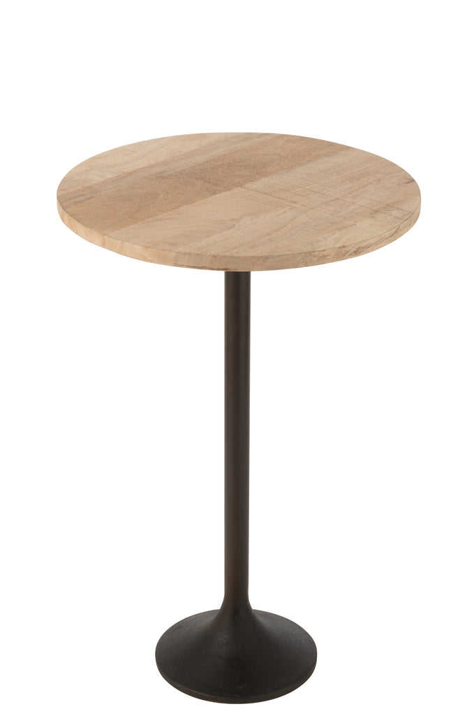 Tafel Bar Metaal/Mangohout Natuur/Zwart
