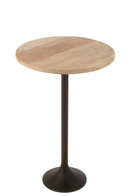 Tafel Bar Metaal/Mangohout Natuur/Zwart