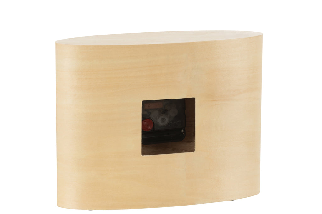 Table Clock Rectangle Plywood/Mdf Natural