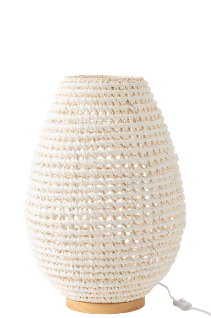 Tafellamp Gevlochten Metaal Wit