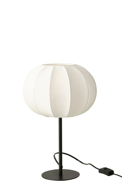 Table Lamp Lantern Metal/Textile White Small