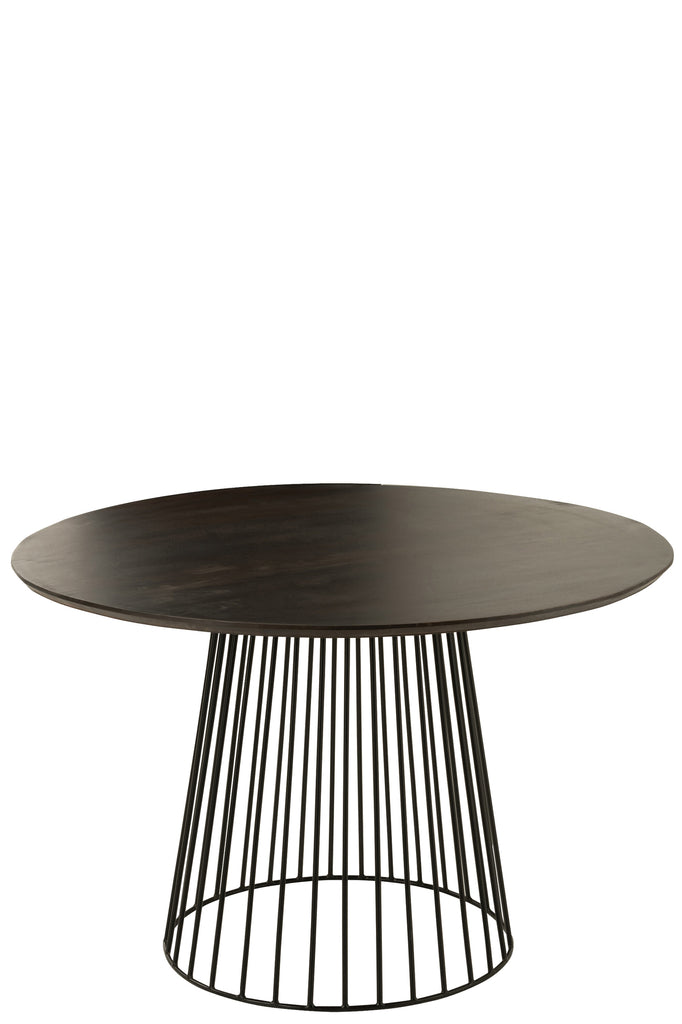 Tafel Rond Hout Metaal Natuurlijk Zwart