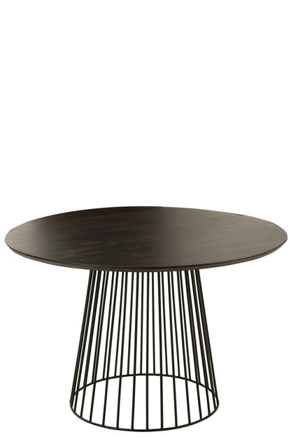 Tafel Rond Hout Metaal Natuurlijk Zwart