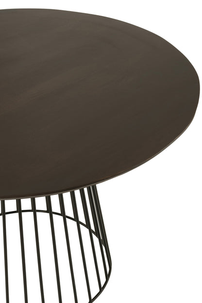 Tafel Rond Hout Metaal Natuurlijk Zwart