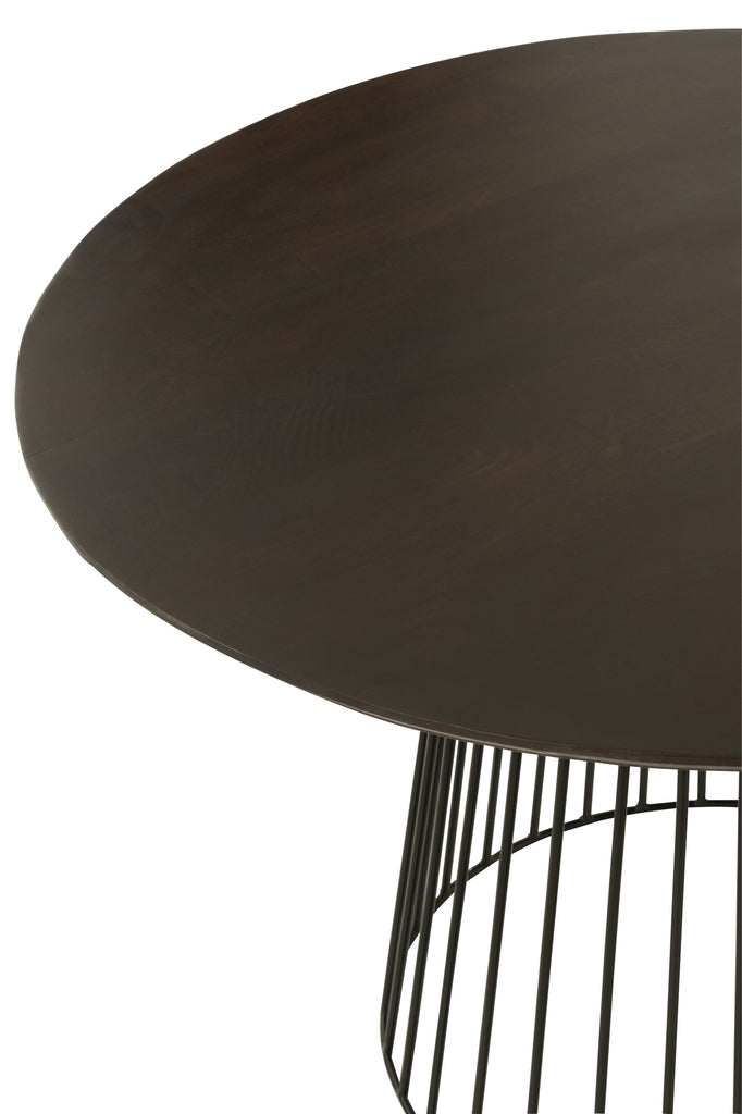 Tafel Rond Hout Metaal Natuurlijk Zwart