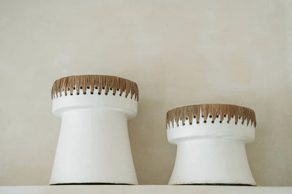 The Pretty Kaarsenhouder - Wit Naturel - S