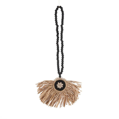 De Raffia Mahkota Tassel - Natural Black