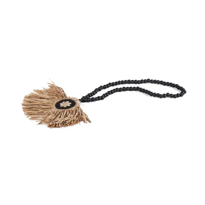 De Raffia Mahkota Tassel - Natural Black