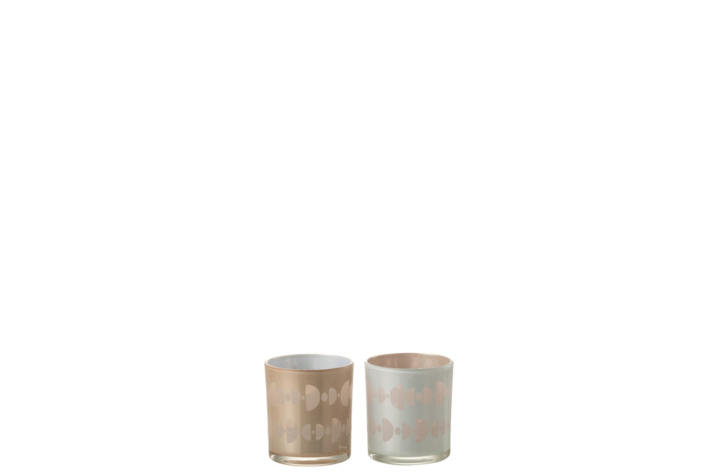 Theelichthouder Halve Maan Glas Mix Klein Assortiment Van 2