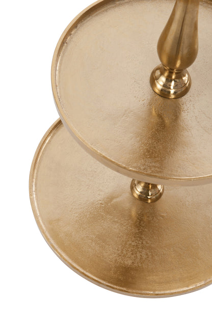 Lade 3 niveaus rond aluminium goud