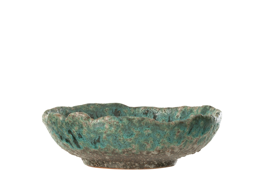 Tray Decorative Naga Ceramic Azur/Brown Medium