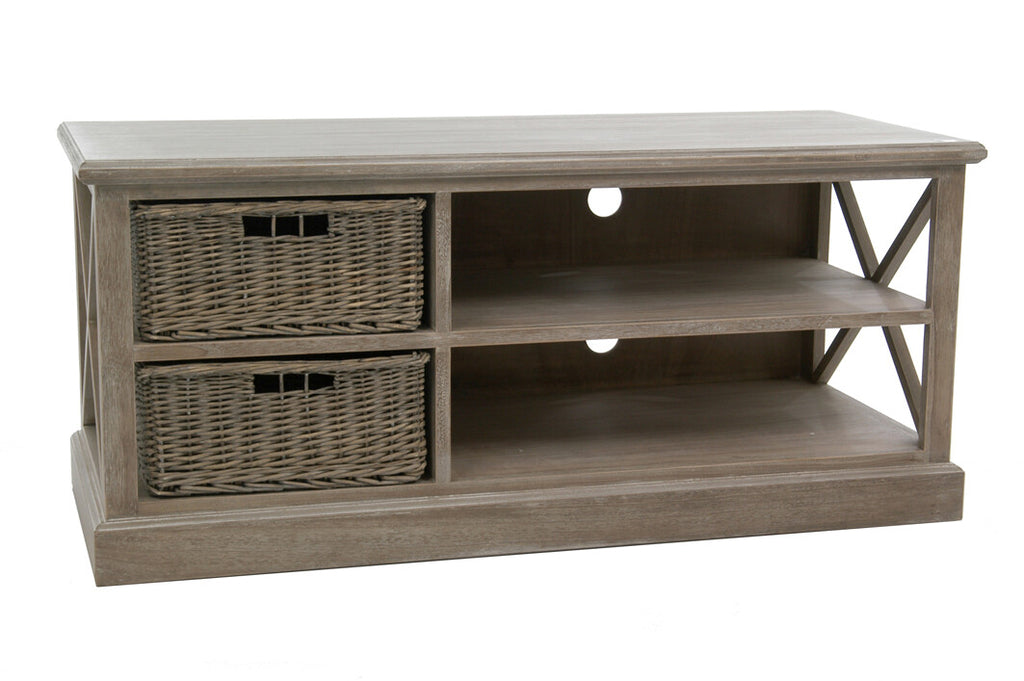 Tv-kast + 2 mand 2 plank Wd Grey Wash