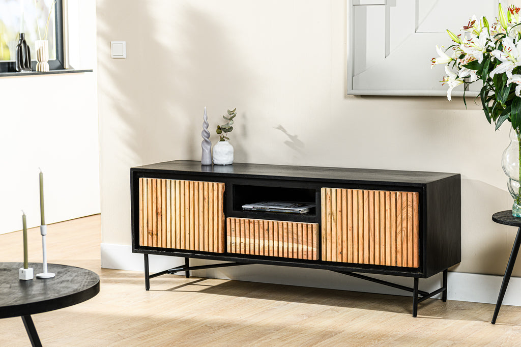 TV cabinet, 140 cm, W420 acacia pure