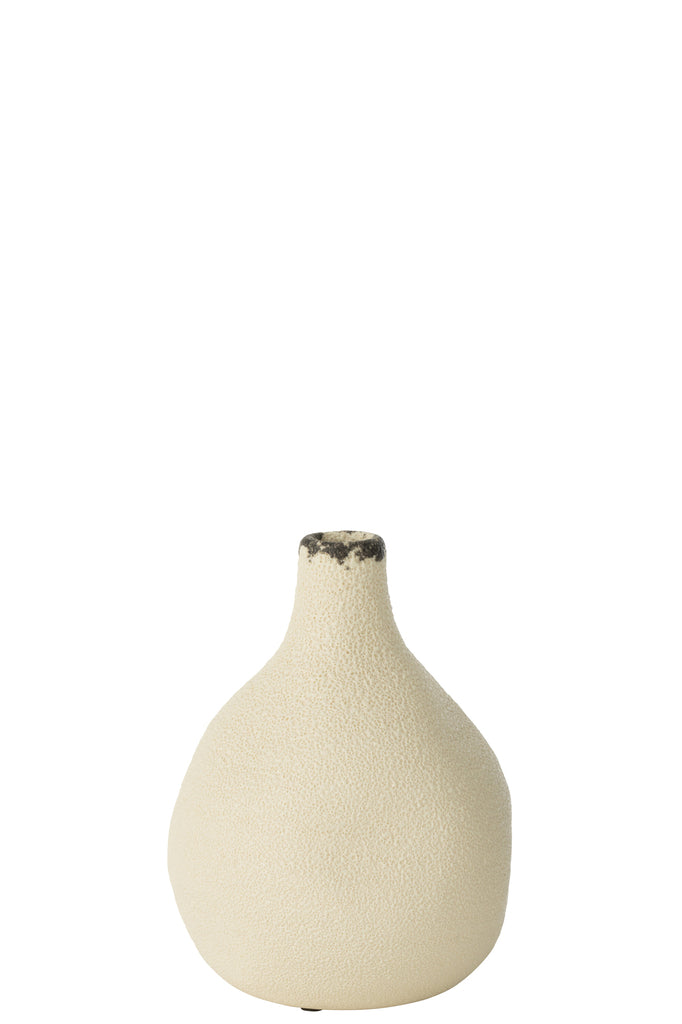 Vase Bay Pear Stoneware White/Black