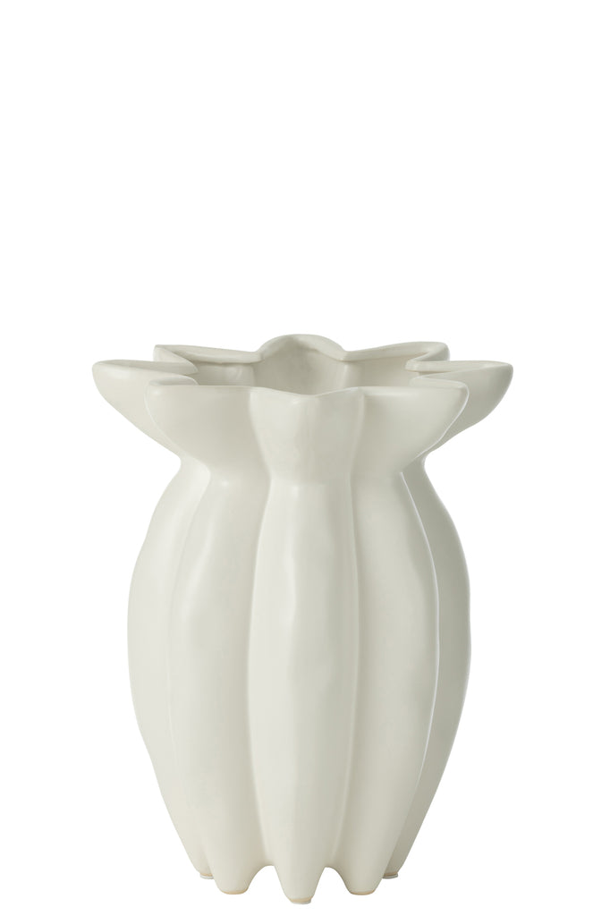 Vase Lotus Ceramic White Small