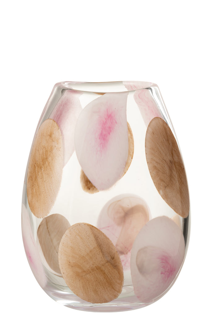 Vase Momo Glass Pink/Brown Small