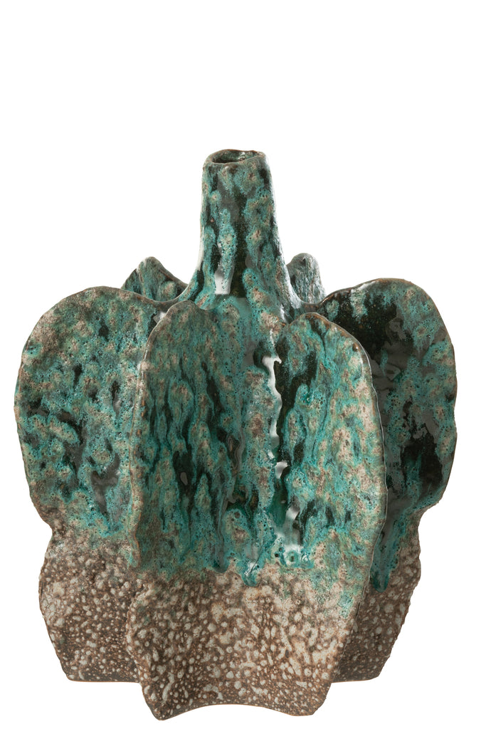 Vase Naga Ceramic  Azur/Brown Large