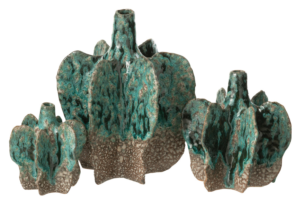 Vase Naga Ceramic  Azur/Brown Large