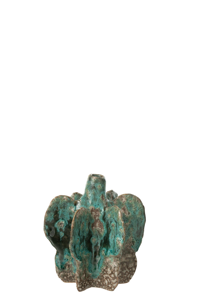 Vase Naga Ceramic  Azur/Brown Small