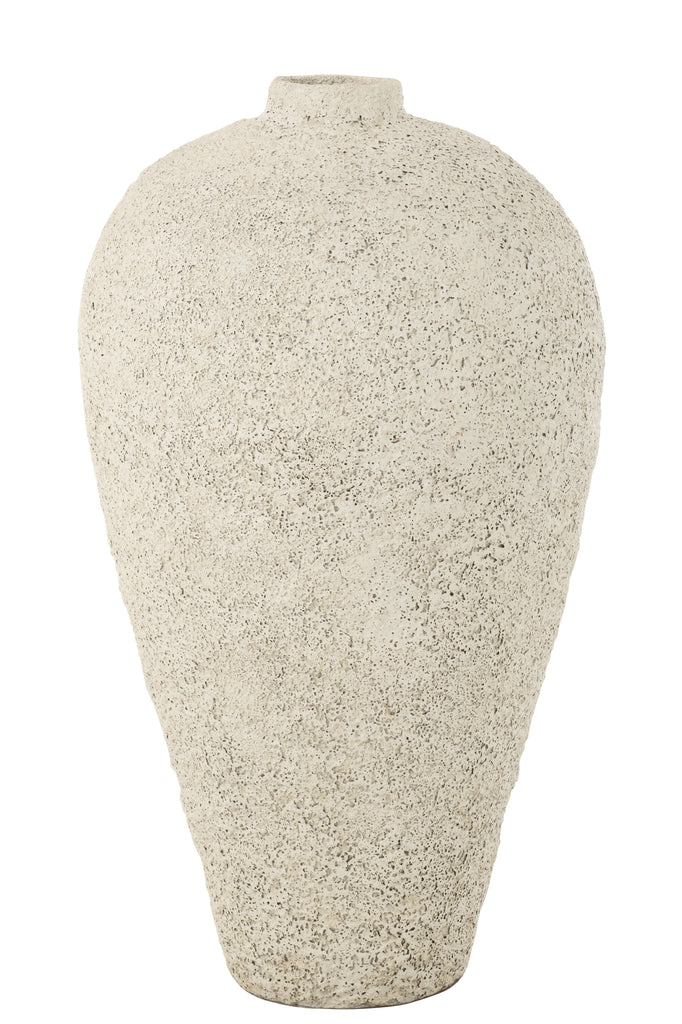 Vaas Pot Antique Cement White