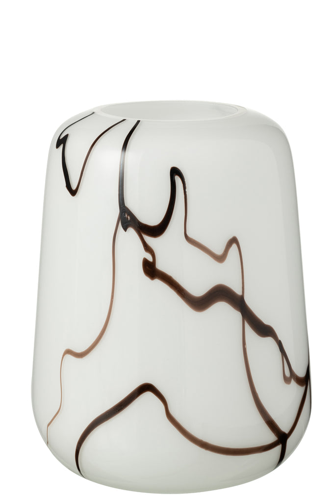 Vase Smoke Effect Narrow Glass White/Black