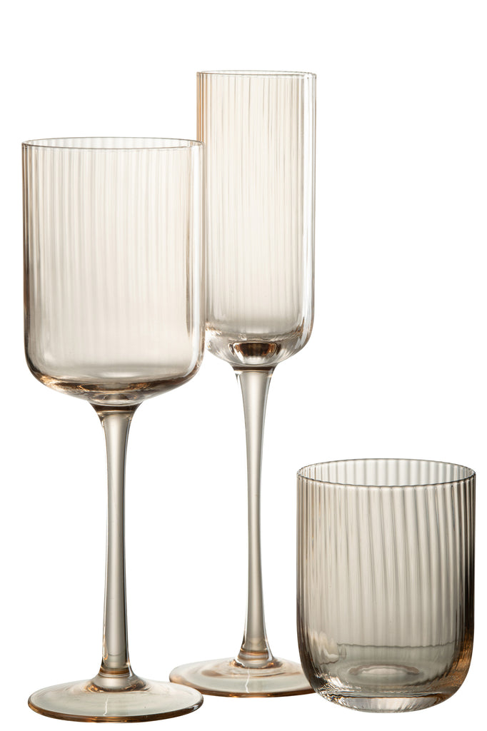 J-Line Glas Champagne Louise Amberglas