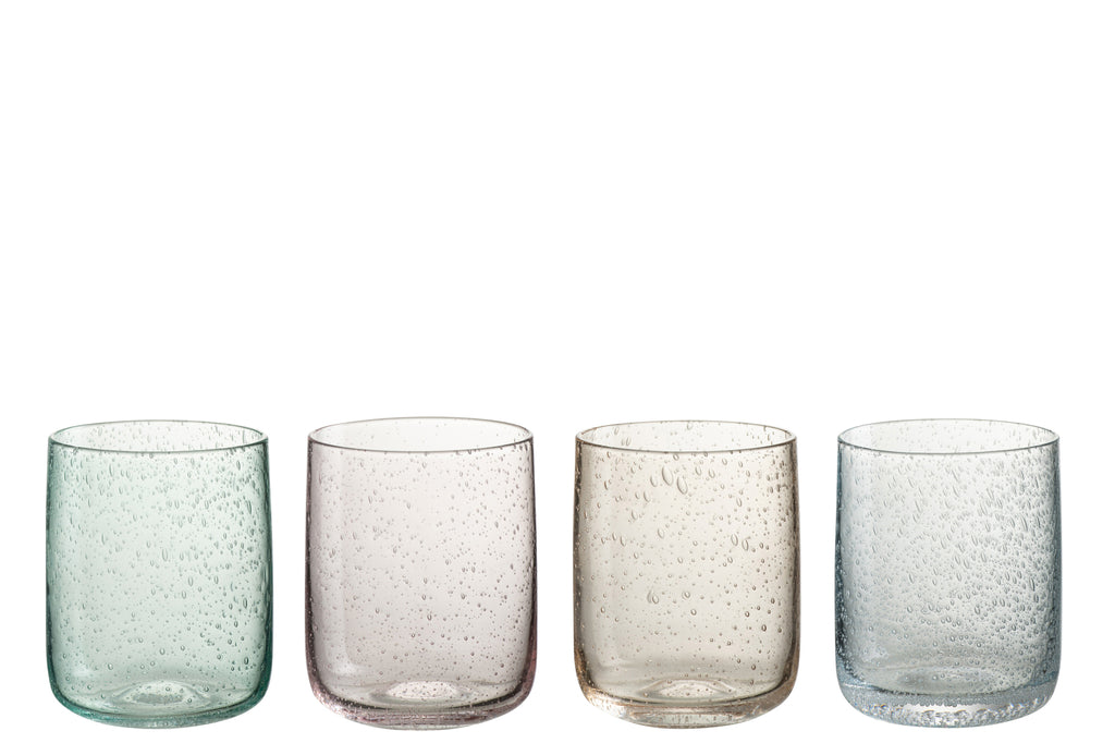 J-Line Glas Water Yones Glas Mix Assortiment Van 4