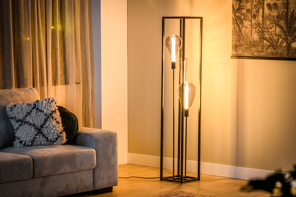 Floor lamp, 3 lights, V340 black