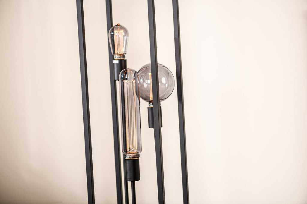 Floor lamp, 3 lights, V340 black