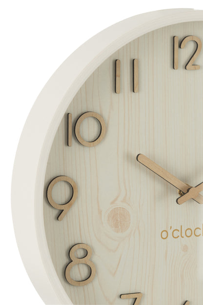 Wall Clock Plywood/Mdf White Small