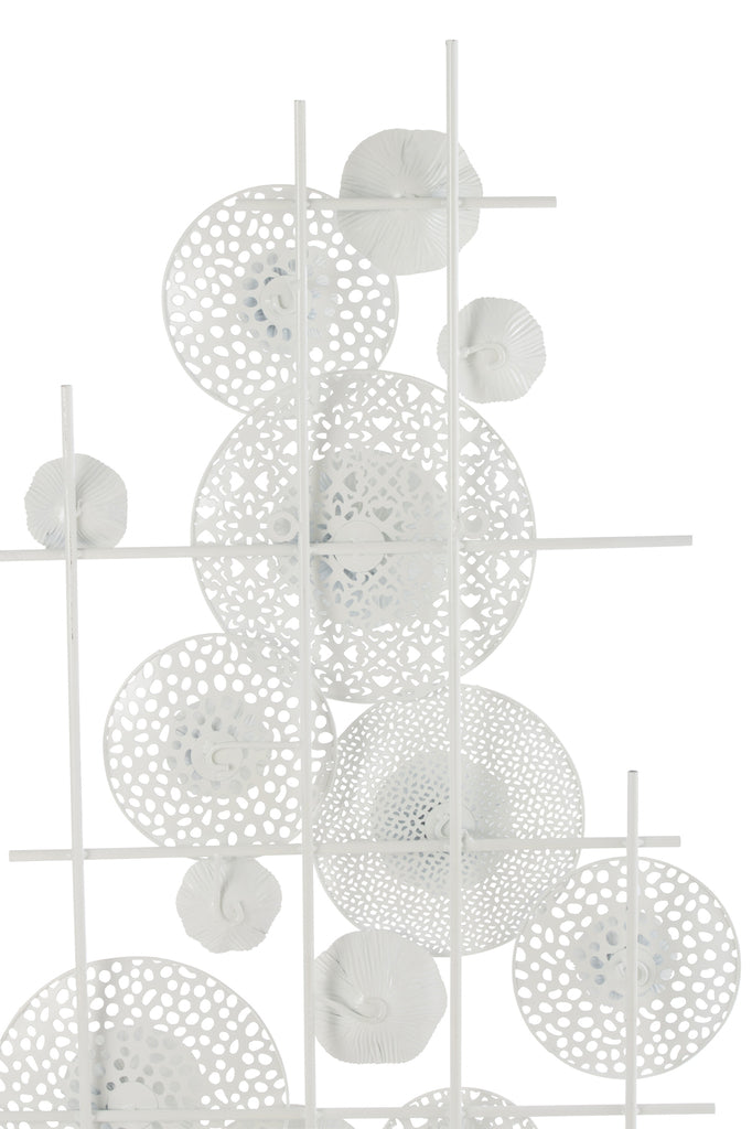 Wanddecoratie Bloemen Metaal Wit
