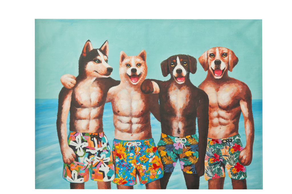 Wanddecoratie Honden Zwemshorts Canvas/Verf Mix