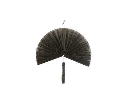 Wall Decoration Fan+Tassel Black Small