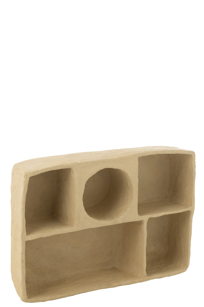 Wall Rack Flint Paper Mache Natural Large