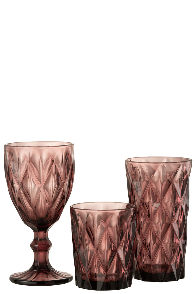 Wijnglas Mona Glas Donkerroze