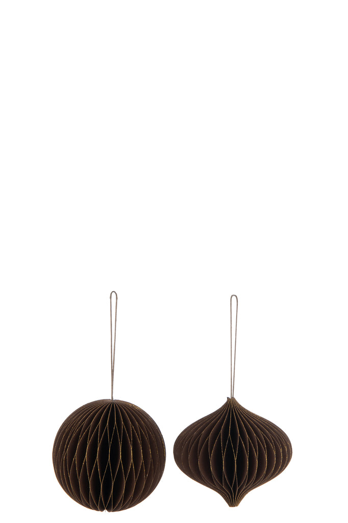 Kerstbal Bruin Klein Assortiment Van 2