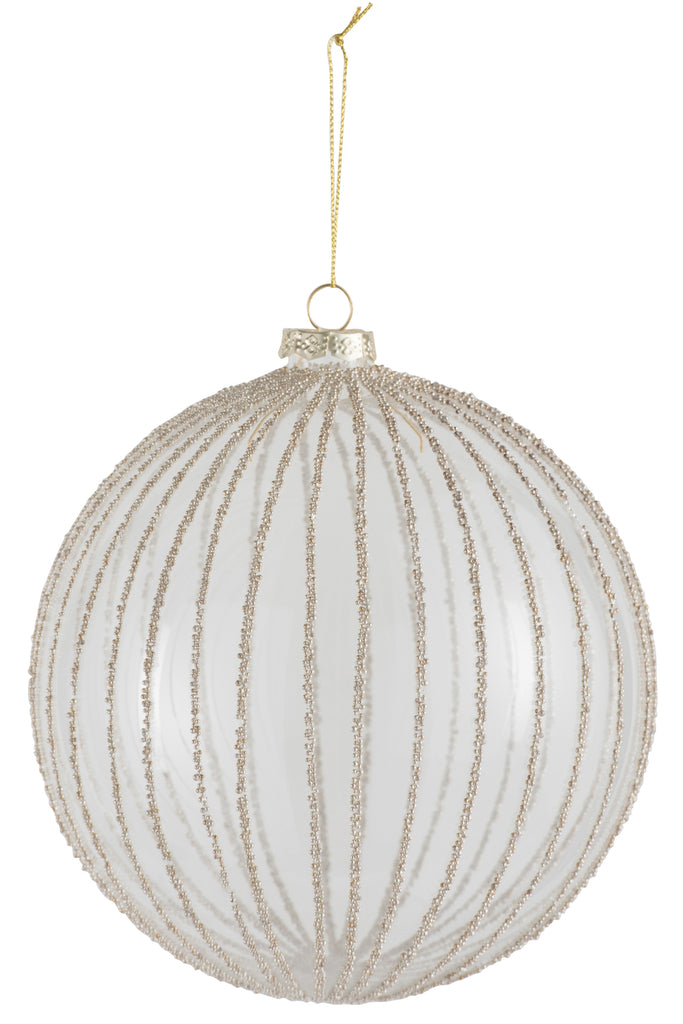J-Line Christmas Ball Line Glass Transparent Gold Extra Large