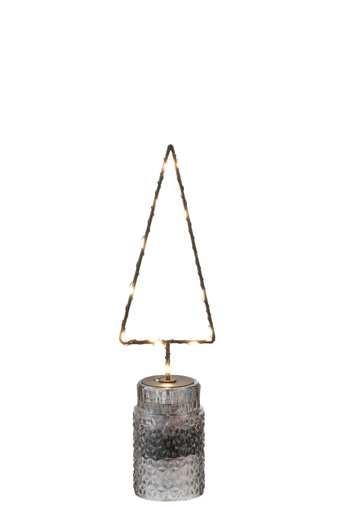 Kerstboom + Led + Batterij Open Metaal Zwart Klein