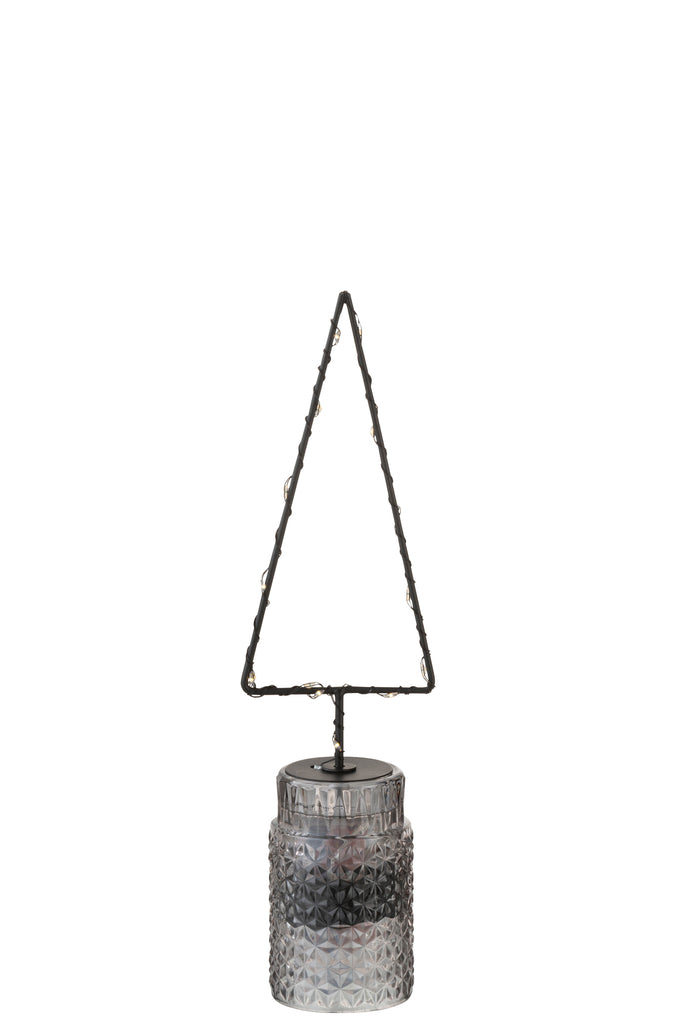 Kerstboom + Led + Batterij Open Metaal Zwart Klein