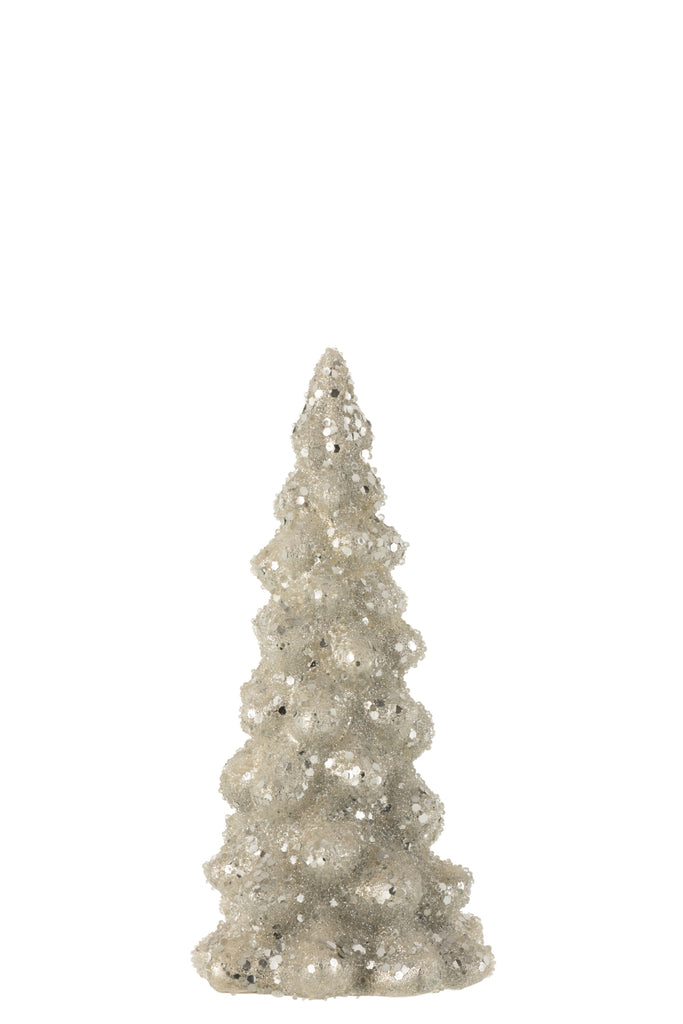 Kerstboom Deco Suikerglas Glanzend Licht Grijs/Zilver Klein