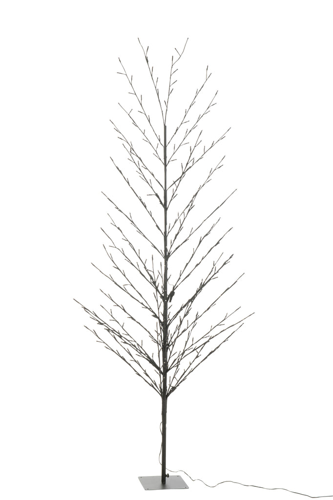 J-Line Kerstboom Kaal+ Led Metaal Zwart