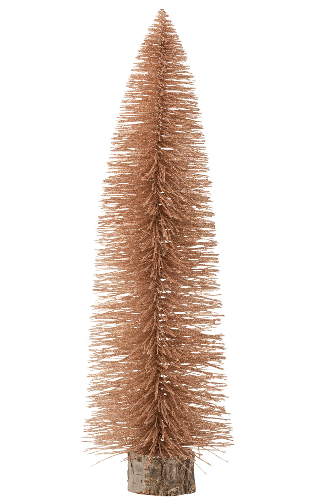 Kerstboom Deco Plastic Glitter Antiek Roze Groot