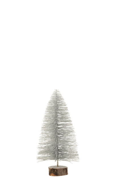 Kerstboom Deco Plastic Glitter Zilver Klein