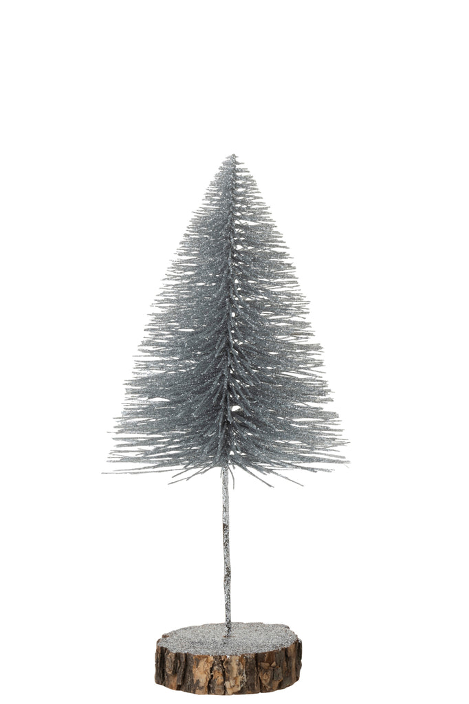 J-Line Christmas Tree Deco Glitter Silver Large