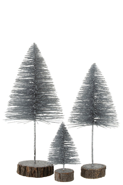 Kerstboom Deco Glitter Zilver Groot