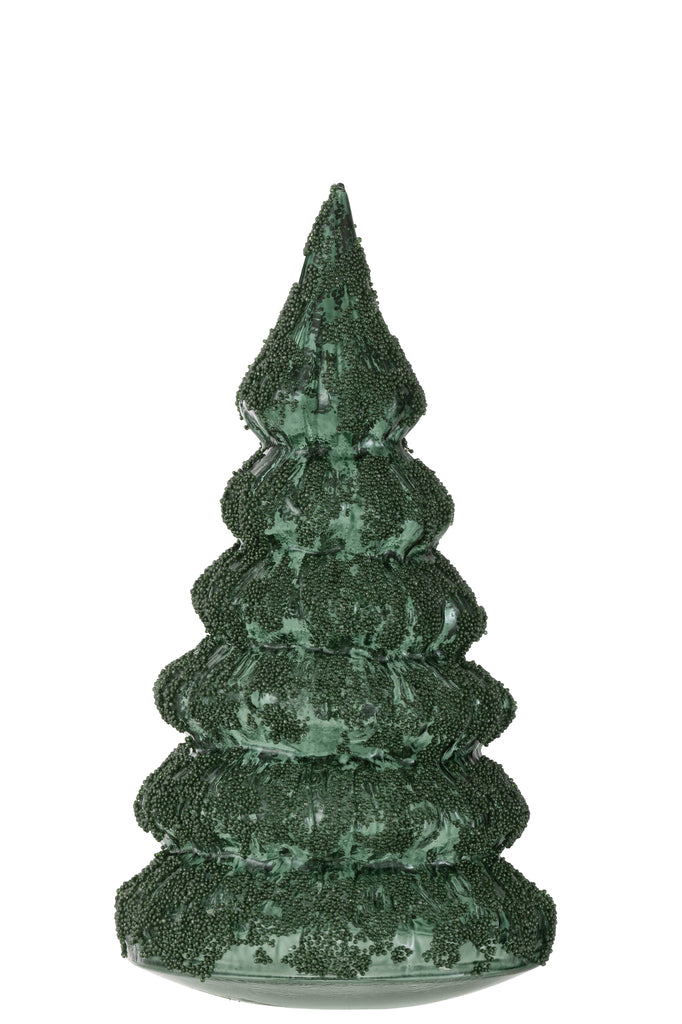 J-Line Christmas Tree Deco Sugar Glass Green Large
